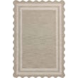 Chris Loves Julia x Loloi Scottie SCO-01 Fog, Ivory rug; hand-tufted with a gray floral pattern on an ivory backdrop, indoor home setting.