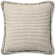 Amber Lewis x Loloi Oroville Pillow in Natural and Blue. Features a textured design, perfect for enhancing any living space décor.