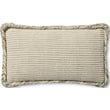 Amber Lewis x Loloi Oroville Pillow in Natural and Olive colors, showcasing a textured, stylish pattern perfect for living room decor.