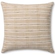 Amber Lewis x Loloi Stockton Pillow PAL0050 in Sand, showcasing a neutral palette with plush texture, perfect for cozy modern interiors.