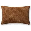 Loloi Rugs PLL-0129 Pillow Saddle featuring a rich brown leather texture, perfect for enhancing rustic or contemporary home decor.