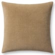 Loloi Rugs PLL-0130 Pillow in tan featuring a cotton construction. The pillow showcases a textured design suitable for modern decor.