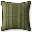 Loloi Rugs PLL-0131 Pillow in green and ivory, showcasing a cotton cover with a stylish design, perfect for home decor.
