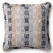 Loloi Rugs PLL-0133 Pillow in blue, featuring abstract patterns in various shades. Perfect for modern home decor settings.