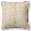 Loloi Rugs PLL-0133 Pillow in natural tones with a subtle pattern, showcasing soft texture and elegant design in a cozy setting.
