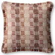 Loloi Rugs PLL-0133 Pillow in vibrant orange, featuring intricate patterns, perfect for cozy living spaces.