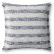 Loloi Rugs PLL-0134 Pillow in Blue and Ivory displayed in a cozy living room setting, showcasing its elegant design and soft texture.