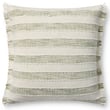 Loloi Rugs PLL-0134 Pillow in green and ivory features a plush design in a cozy home setting, perfect for adding elegance and comfort.