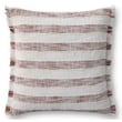 Loloi Rugs PLL-0134 Pillow in rust and ivory colors set against a neutral background, showcasing its elegant pattern and texture.