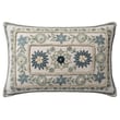 Loloi Rugs PLL-0158 pillow; blue cotton design with geometric patterns, ideal for adding a modern touch to any living space.