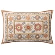 Loloi Rugs PLL-0158 Pillow in vibrant red with white pattern, crafted from cotton, showcasing intricate design .