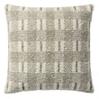 Loloi Rugs PLL-0185 Pillow in Ivory and Green, features a hand-made cotton design, showcasing intricate patterns in a cozy setting.