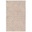 Nikki Chu by Jaipur Living Etho Linette Tan ENK-15 rug, hand-tufted, showcases elegant tan hues with intricate patterns in a stylish setting.