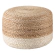 Jaipur Living Saba Pouf Oliana Cream Beige, featuring a cream and beige color scheme, ideal for modern or cozy living room decor.