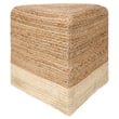 Jaipur Living Saba Pouf Sienna Tan, Beige jute pouf with textured weave; versatile accent for living room or cozy nook setting.