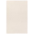 Handwoven Jaipur Living Kira Ankine White rug with intricate patterns in neutral tones on a hardwood floor setting for a cozy look.