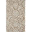 Feizy Rugs Belfort 8698776F in taupe and ivory, hand-tufted, displayed in a modern living room with elegant decor.