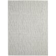Feizy Rugs Enzo 7428734F in Ivory and Grey, hand-tufted with an elegant pattern, displayed in a modern living room setting.