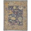 Feizy Rugs Karina 9096791F in blue and beige, showcasing an elegant hand-knotted design, ideal for adding sophistication to any room.