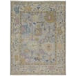 Feizy Rugs Karina 9096791F Silver and Green rug, hand-knotted, elegant design, enhances modern or classic home decor settings.
