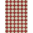 Product Image of Contemporary / Modern Antiqued Ivory, Muted Red - Dressed in Scarlet Area-Rugs