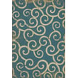 Product Image of Contemporary / Modern Distressed Blue, Antiqued Ivory - Tsunami Area-Rugs