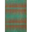 Product Image of Contemporary / Modern Distressed Teal, Muted Red - The Dragons Throat Area-Rugs