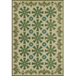 Product Image of Floral / Botanical Spicher and Company &middot; Williamsburg Vintage Vinyl &middot; Needlework &middot; Cream, Green, Blue - Elizas Embroidery Area-Rugs