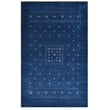 Solo Rugs Simi S-9417 Blue hand-loomed rug featuring an elegant navy blue design, ideal for enhancing a modern or classic home setting.
