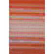 Chilewich Shag Domino Stripe Apricot rug, a vibrant floor mat with a striped design, shown in a modern room setting with a clean look.