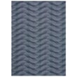 Chilewich Woven Arc Indigo rug in soothing blue tones, showcasing a detailed geometric pattern, perfect for modern decor.