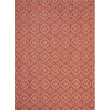 Chilewich Woven Overshot Paprika 002 rug in a warm, rich red-orange hue, showcasing intricate woven patterns perfect for elegant interiors.