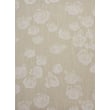 Round Chilewich for Martha Stewart Woven Rosette rug in Flax color, featuring intricate floral design on wooden floor setting.