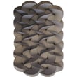Moooi Carpets Serpentine Grey Beige rug with elegant serpentine patterns, showcasing a modern aesthetic in neutral tones on a smooth surface.