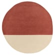 Nanimarquina Pearls Pearls Brick hand-tufted rug in rich brick hues displayed on a hardwood floor, showcasing intricate craftsmanship.
