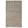 Rajani Home Nathalia Crade rug in navy, tan, light blue with handwoven texture, showcases intricate patterns on a hardwood floor setting.