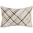 Rajani Home Austere Pillow Gabs in ivory, beige, and brown. Cotton pillow with decorative geometric patterns for modern decor.