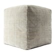 Rajani Home Milan Pouf Cross Beige in a light beige color with a textured design, perfect for modern interiors and versatile seating options.