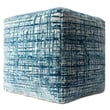 Rajani Home Milan Pouf Cross in Teal Blue with intricate design, enhancing modern interiors with style and comfort.
