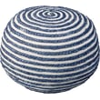 Rajani Home Serinity Pouf Maeve Blue, White featuring a textured pattern, perfect for adding a cozy touch to any living space.