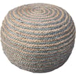 Rajani Home Serinity Pouf Maeve in natural and grey, showcasing a stylish accent for living spaces with neutral tones, perfect for any decor.