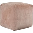 Rajani Home Yazzar Pouf Hema Beige in Chenille with intricate patterns. Featuring neutral tones, perfect for modern living spaces.