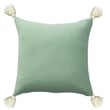 Rajani Home Amari Pillow in Cardiff Gossamer Green, featuring cotton fabric with an elegant design, ideal for home decor enhancement.