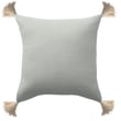 Rajani Home Amari Pillow Cardiff Mushroom in cotton, showcasing a neutral mushroom color, ideal for elegant home decor settings.
