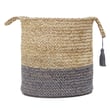 Rajani Home Dio Basket Perse Frost, Grey rug made of jute in a calm setting, showcasing its intricate pattern and soft grey tones.