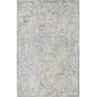 Rajani Home Pearla Scarlett Slate Blue rug, featuring hand-tufted construction with intricate patterns in blue, gray, and ivory tones.