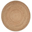 Round Rugology Roscoe Jace Natural jute braided rug in warm beige tones, enhancing rustic and bohemian decor with its natural fibers.