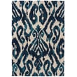 Sanderson for Brink and Campman Kasuri Indigo rug, hand-tufted with intricate patterns in blue tones.