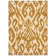 Yellow, gray, and beige Sanderson for Brink and Campman Kasuri Ochre rug in a hand-tufted design, adding a warm touch to modern decor.