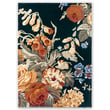 Sanderson for Brink and Campman Stapleton Park rug in navy and burnt orange, hand-tufted, displaying floral patterns on a floor setting.